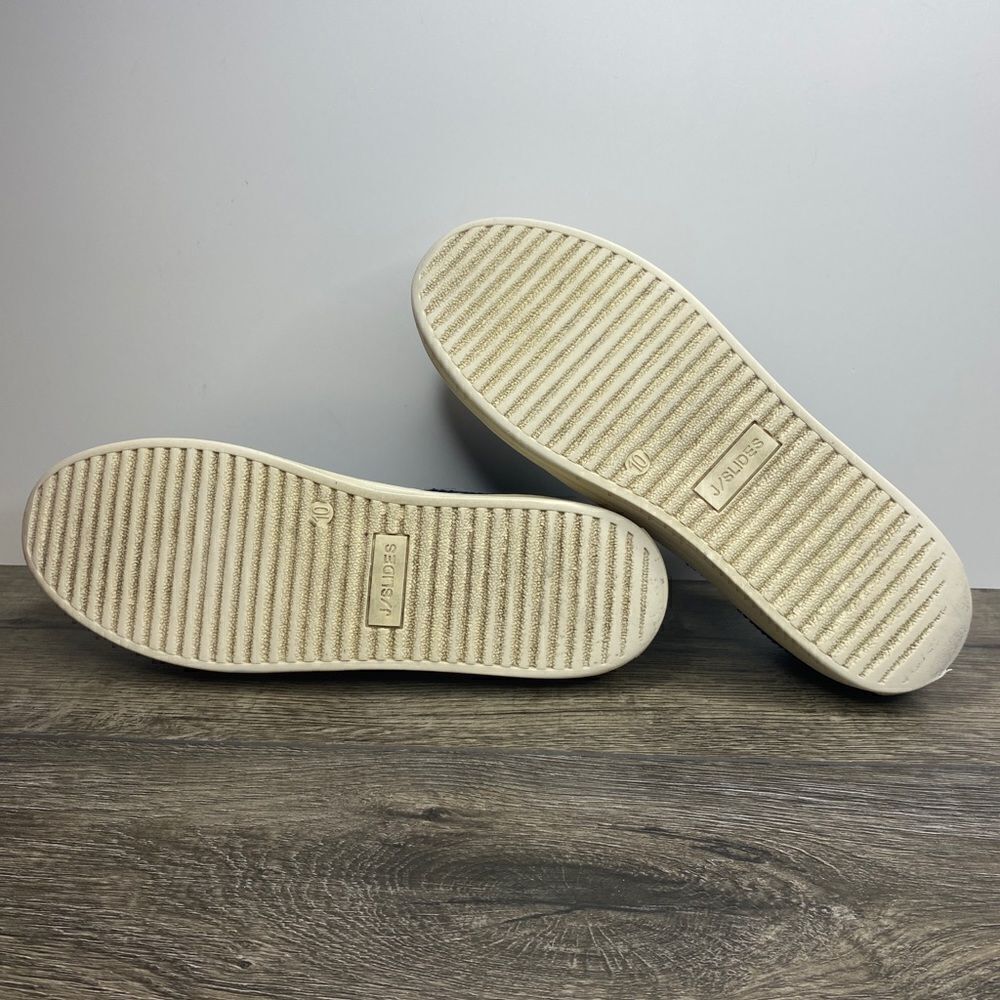 J / SLIDES HILO PLATFORM NAVY BLUE SLIP ON SHOES SZ 10. - Picture 7 of 10